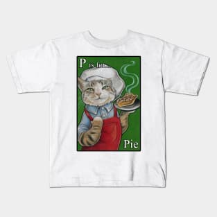 P is for Pie - Black Outlined Version Kids T-Shirt